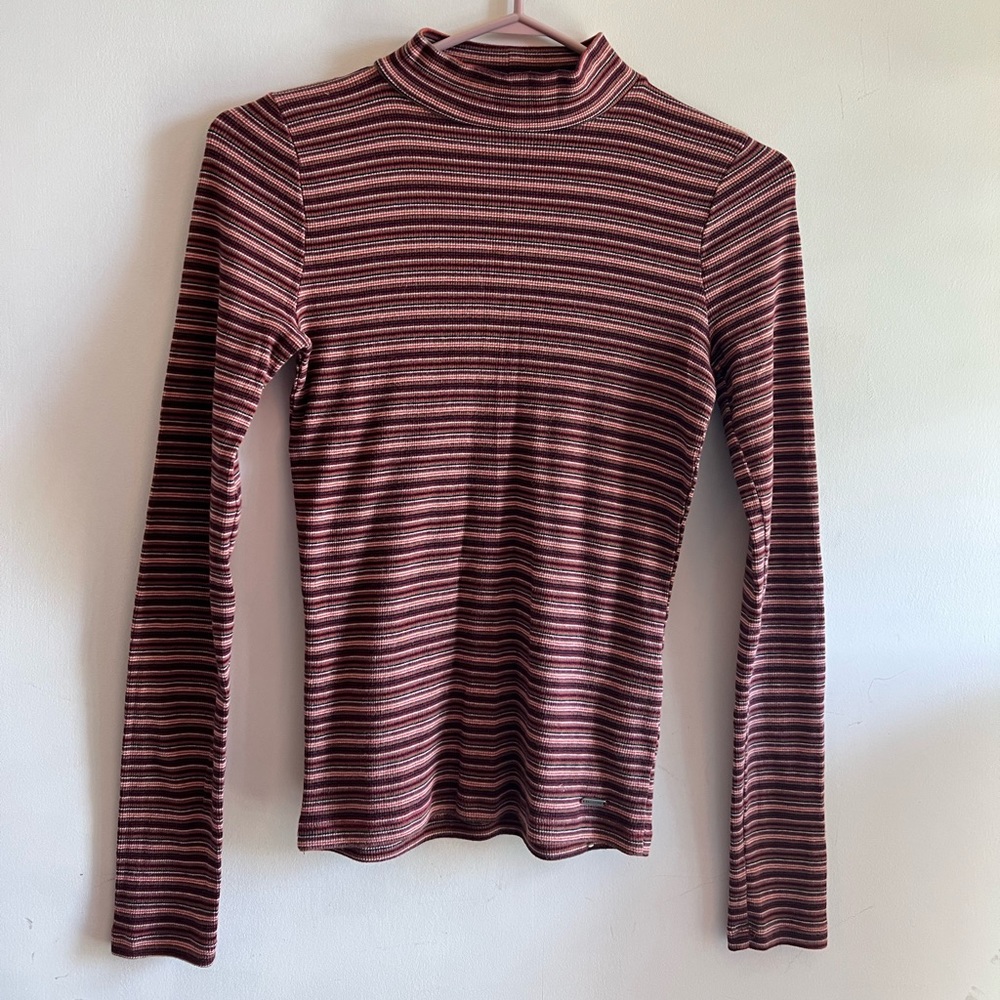 Hollister mock neck multicoloured full sleeved top